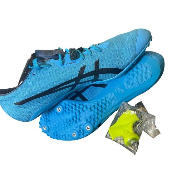 ASICS SONICSPRINTSHOES TRACK FIELD SPIKES ElLITE 2 MEN SZ 12 DIGITAL AQUA BLUE - Picture 7 of 16